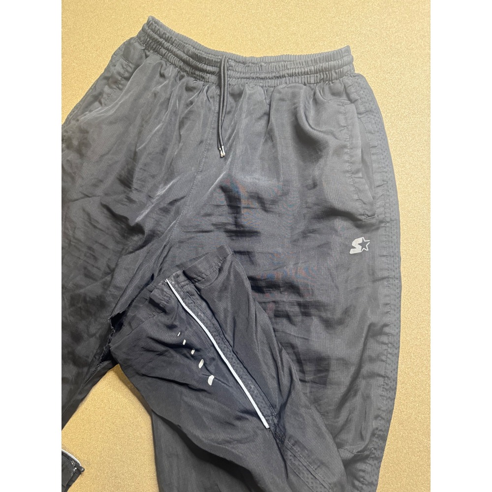 VTG Starter Track Pants Athletic Warm Up Joggers Activewear Black Mens Size M